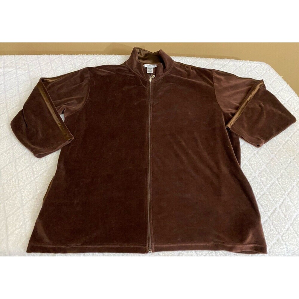 Beaux Art Sportswear Brown Jacket Full Zip Lightweight Women’s Size 3X